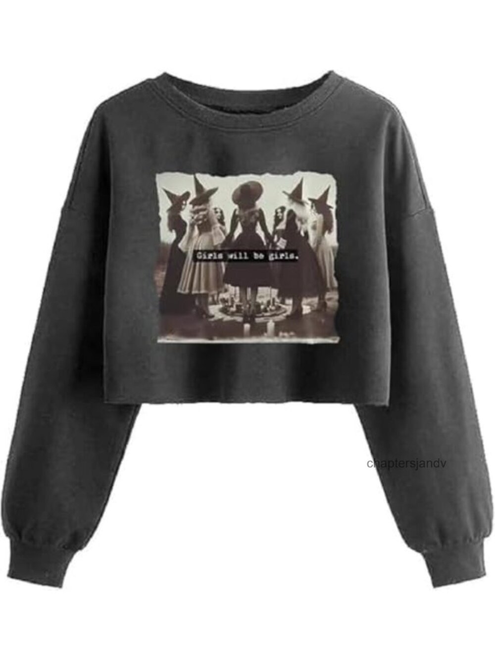 Women's Halloween Crop Sweatshirt Cotton Crew Neck Long Sleeve